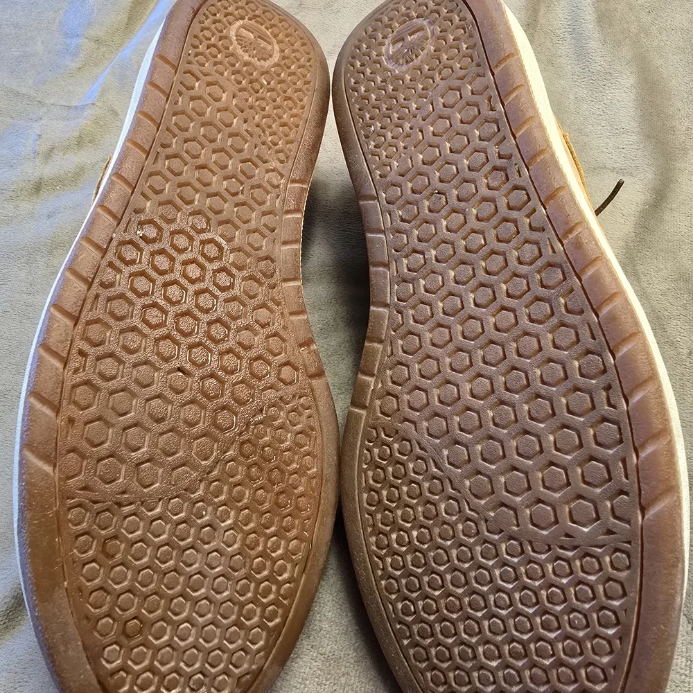 Timberland 45596 Tan Leather Boat Shoes Lace Up Comfort Rubber Sole Men's 8.5 M